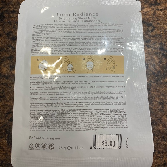 Farmasi Dr C Tuna Face Sheet Masks all 4 - Picture 2 of 10